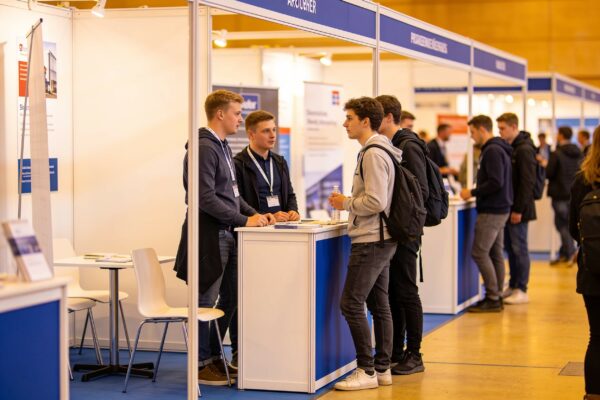 Visiteurs et entreprises lors d’un forum de l’alternance