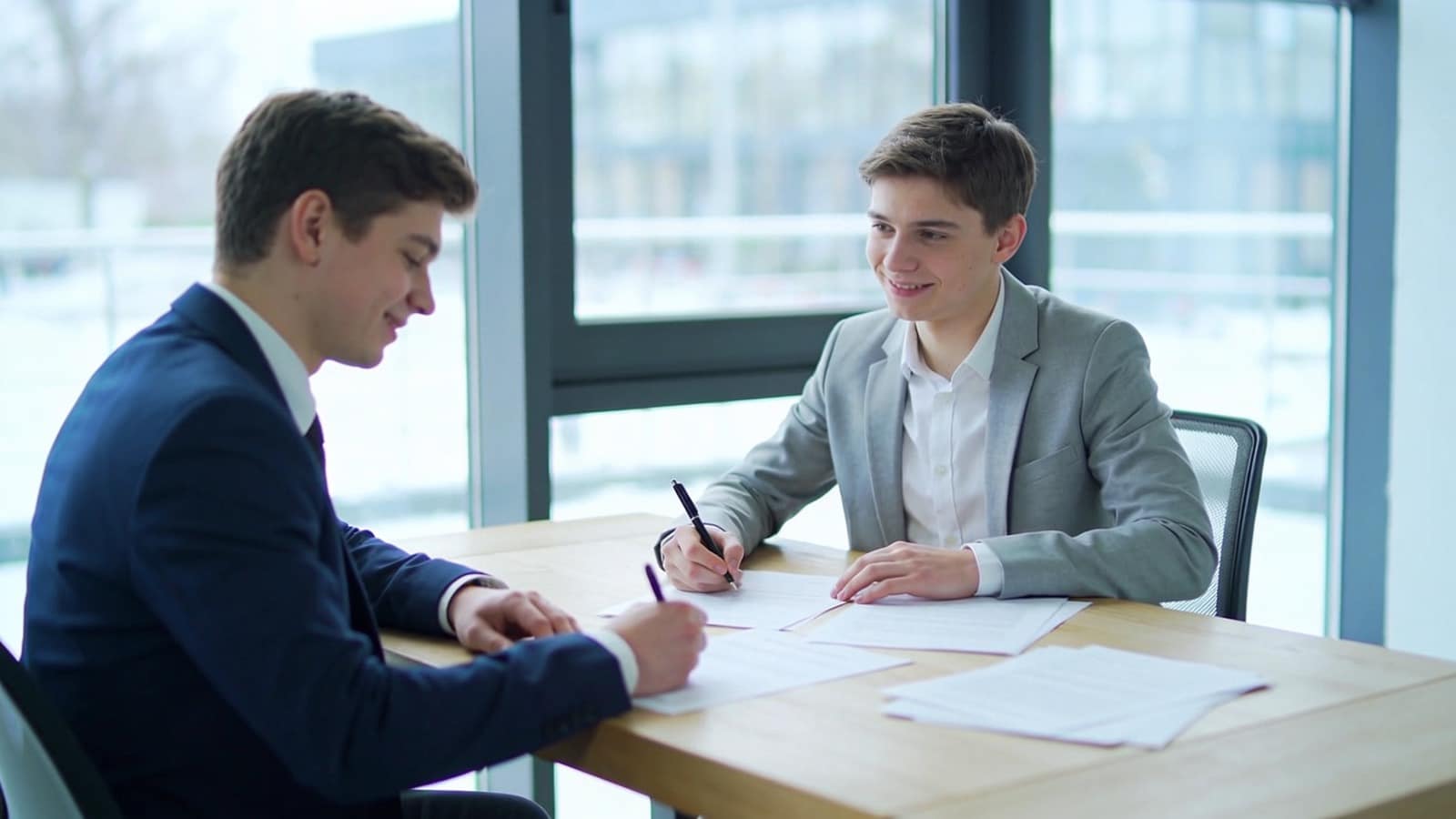 Signature d’un contrat d’alternance entre un jeune et son employeur